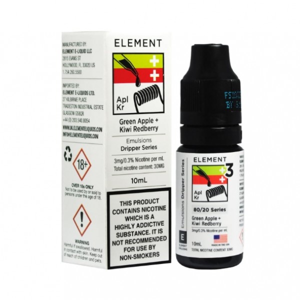 Element Emulsions Green Apple and Kiwi Redberry E-liquid 10ml