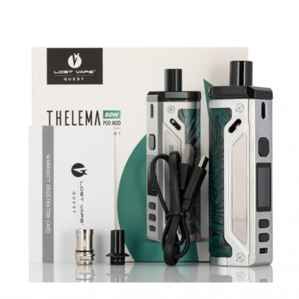 Lost Vape Thelema 80W Pod Mod Kit-SS/Ukiran Leather