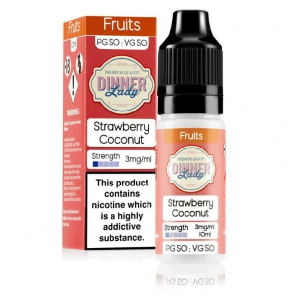 Dinner Lady Fruits 50/50 Strawberry Coconut E-liquid 10ml